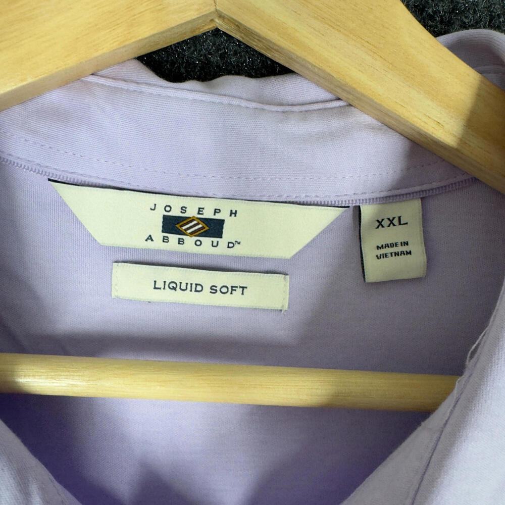 Joseph Abboud Polo Shirt Men 2XL Purple Button Up Collared Short Sleeve Cotton - Picture 5 of 7